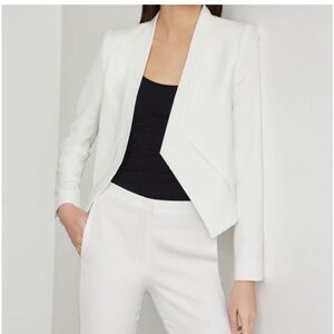 BCBG white open blazer with shoulder pads